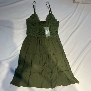 New with tags green Crochet Top Dress